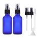 LIYUABU 60ml Frosted Blue Empty Glass Spray Bottles Small Fine Mist Atomiser Refillable Reusable Travel Spray Bottles for Essential Oil Hair Aromatherapy Perfumes Cleaning(2 Pack) Frosted Blue 2 pack