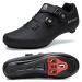 Artvep Men Rad Shoes Women MTB Bicycle Shoes Compatible with Look SPD SPD-SL Delta Lock Pedal Rice shoes Compatible with Peloton shoes 45 EU All black Cleats