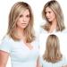 BLONDE UNICORN Strawberry Blonde Wigs for Women Natural Side Part Straight Hair Wig Shoulder Length Ombre Dark Root Hair Wig    OMBRE BLONDE 2