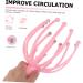 Frcolor Handheld Head Massager - Acupuncture Steel Tool for Ultimate Relaxation | Braided Spa Head Gripper with Wooden Beads in Pink - Buy Online on GoSupps.com