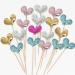 Leadigol 50PCS Colorful Heart Cake Toppers Cake Topper Heart DIY Mini Birthday Cake Snack Decorations Picks Birthday Party Cake Decor Supplies Cupcake Toppers - Buy Online on GoSupps.com
