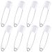 8 Pieces Diaper Pins Baby Safety Pins 2.2 Inch Plastic Head Cloth Diaper Pins with Locking Closures Stainless Steel Nappy Pins for Baby Child Infants Kids