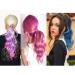 Colorful Ombre 2 Tone Cosplay Ponytail Hair Extension Body Wavy Fake One Piece Clip in Warp Around Pony Tail (Purple/Rose) - Buy Online on GoSupps.com