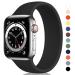 Unnite Stretchy Solo Loop Bands Compatible for Apple Watch Band 38mm 40mm 41mm 42mm 44mm 45mm, Silicone Sports Band Elastic Replacement Wristband for iWatch Series SE/8/7/6/5/4/3/2/1 Women Men Black 42mm/44mm/45mm-M