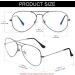 Aviator Clear Lens Glasses for Women & Men - Non-Prescription Eyeglasses with Blue Light Blocking - Gunmetal Metal Frame - 58mm - Buy Online on GoSupps.com