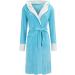 Poppek Silk Night Shirts - Plush Insulated Long Nightgown & Fleece Morning Mantle for Ladies - Blue 3XL - Buy Online on GoSupps.com