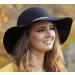 Lanzom Women's Retro Wide Brim Wool Fedora Hat - C-black - Buy Online on GoSupps.com