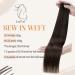 LAAVOO Real Hair Weft Extensions - Brown & Light Brown Sew-in Hair Extensions | 45cm #9/12 - Smooth & Natural Look - Buy Online on GoSupps.com