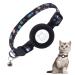 Airtag cat neck band adjustable airtical day cat collar with bell silicone protective cover compatible with Apple Airtag breakaway safety buckle collaces for cat kitten black-1