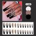 French Tip Press on Nails - Long T Press On Nails with Nail Tips Black V Double Snake Flash diamond False Nail French Shining Powder Design press on nails Acrylic False Nails Cute Artificial Nails - Buy Online on GoSupps.com