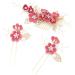 Toyvian Handmade Wedding Hair Comb Clip Set - Floral Rhinestone Hair Accessories for Brides and Bridesmaids (Rosy) - Buy Online on GoSupps.com