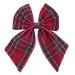 YUPs Tartan bow knot hair clips Plaid fashion accessories Festive hairpins Handmade bow knot clip for Girls and Women (Red)