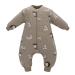 Baby Sleep Sack with Legs 100% Cotton Wearable Blanket with Feet Detachable Long Sleeves Baby Sleep Bag with 2-Way Zipper & Buttons Unisex Sleeping Sack for Autumn & Winter 3-12 Months (Bunny Moon XS)