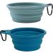 Buy Ohmo Foldable Dog Bowl Set - 2 Premium Silicone Pet Water Bowls (400ml) for Dogs & Cats - Portable & Perfect for Outdoor Camping - Dark Blue & Light Blue - Buy Online on GoSupps.com