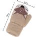 Kids Cute Fox Knitting Full Finger Gloves | Winter Thermal Plush Lining | 1-3 Yrs | Khaki - Buy Online on GoSupps.com