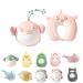 JOYRAVO 2-in-1 Travel Pillow for Kids - Soft and Adorable Animals Plushie That Converts into a U-Shaped Neck Pillow for Ultimate Comfort During Airplane Car Train Bus Trip - Pink Fish