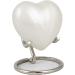 Small Keepsake Heart Cremation Urn For Ashes With New Improved Lid Mini Heart Memorial Urn With Box & Stand (Pearl White Aluminium) M Pearl White With Box & Stand - Buy Online on GoSupps.com