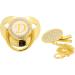 Personalized Golden Baby Pacifier | Safe Curved Design 26 Letters Healthy Bling & Clips for 6-18 Months - Buy Online on GoSupps.com