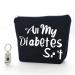 Diabetic Gifts All My Diabetes Funny Diabetic Travel Bag Pouch+Diabetic Keychain Personalized Gift Diabetic Supplies for Grandma Grandpa Mom Dad Sister Brother for Birthday Christmas Gifts (Black)