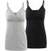 Manci Women's Cotton Maternity Nursing Tank Cami Pajama Top Sleep Bra - S Black+Gray - Buy Online on GoSupps.com