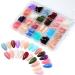 576Pcs Medium Square Nails Colored Fake Nails Artificial Fingernails Acrylic Tip 12 Size for Women Long Ballerinas Nails Square Nails Nails Long