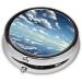 Blue Sky & White Clouds Round Pill Box | 3 Compartment Travel Organizer | Portable Pill Storage for International Use - Buy Online on GoSupps.com