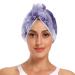 White Violet Pansy Flowers Hair Towel 2 Pack Super Absorbent Hair Drying Towel Quick Dry Hair Turbans Head Towel with Button Twisty Wrap for Women Girls