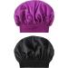 Buy Quesuc Elegant Sleeping Hat for Women - Silk Satin Sleep Cap (Black & Purple) - Soft Satin Hair Care Headgear | International Shipping Available - Buy Online on GoSupps.com
