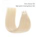 Buy AB Amazing Beauty Hair Tape-In Extensions | Real Remy Human Hair | Pre-Glued Double-Sided | Seamless & Reusable | Ash Blonde #60 | 30g 20 Pieces | 30 cm - Buy Online on GoSupps.com