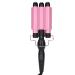 3 Barrel Hair Curling Iron Temperature Adjustable 25mm Hair Waver Curling Wand Fast Heating Hair Crimper Curling Wand for Curly Styling (-US) Pink-us
