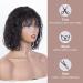 FASHION IDOL 10 Bob Curly Human Hair Wig with Bangs - Brazilian Virgin Human Hair Short Water Wave Wig for Black Women - 150% Density - Natural Black 10 Inch - Buy Online on GoSupps.com