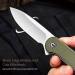 CIVIVI Elementum Folding Pocket Knife - 2.96 D2 Satin Blade, Green G-10 Handles (C907E) - Buy Online on GoSupps.com