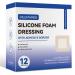 DILUMAMED Silicone Foam Dressing 4x4(Pack of 12) Foam Wound Dressing for Bed Sore Pressure Sore Leg Ulcer Diabetic Foot Wound Care