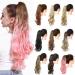 Shadow Curly Ponytail Extensions | Afro Long Clip-in Wavy Synthetic Hair Piece - 26 inches Blonde Pink - Buy Online on GoSupps.com