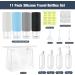 Moko 100ml Travel Bottles Set - 15 Silicone Containers for Shampoo Lotion Cream | Portable Travel Essentials with PVC Bag - Ideal for Men & Women - Black Gray Blue White - Buy Online on GoSupps.com