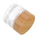 minkissy Bamboo Lid Cream Bottle Containers with Lids Sample Jars Lip Balm Containers Cosmetic Containers Cosmetic Cream Jar Refillable Cream Jar Empty Cream Jar Glass Wood Travel
