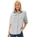 Anteef Women's UPF 50+ Long Sleeve UV Sun Protection Safari Shirt, Quick Dry SPF Hiking Fishing Breathable Shirts Light Gray Small