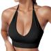 Women s Back-Free Deep V-Neck Sports Bra | Sexy Push-Up Bustier | Padded Adjustable Gym Top - International Shipping Available - Buy Online on GoSupps.com