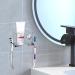 Linkidea Wallmount Toothbrush Holder - Large Capacity 4 Slots Self-Adhesive Plastic - Compatible with Colgate & Oral-B (Transparent Silver) | International Shipping - Buy Online on GoSupps.com