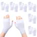 6 Pairs Fingerless Eczema Gloves Moisturizing Gloves for Adults Washable and Reusable Eczema Sleeves Moisturizing Gloves Cotton Gloves Overnight Dry Hands for Adults Eczema (White)