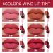 Matte Red Wine Liquid Lipstick Set - 6 Colors, Long Lasting & Waterproof | Velvet Finish Lip Makeup Gift for Girls & Women (Set05) - Buy Online on GoSupps.com