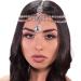 Black Teardrop Rhinestones Headchain Crystal Beads Dangle Forehead Chain for Women Girls Wedding Brides Black and Silver
