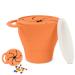 Vicloon Collapsible Silicone Baby Snack Cup Baby Snack Cup Silicone Snack Cup Non Spill Snack Pot for Baby Snack Catcher Food Cup with Lid Snack Pot for Toddler (Orange)