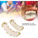 Herchr Funny Halloween Teeth - Shiny Brass Prosthesis for Parties | Unique Gold Decoration & Gift - Buy Online on GoSupps.com