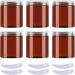 travel pots for cream small pots with lids Pack of 6   100ml Blue Plastic Cream Jars Cosmetic Pots with Clear Lids Containers for Toiletries (Color : Bruin Size : 80ml) 80ml Bruin