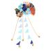 LALAFINA Girls Hair Accessories Flower Hair Clips 1pc Japanese Hair Clips Kimono Flower Hairpin Tassel Headdress Fans Shape Barrettes Hanfu Headwear for Women Blue Flower Hair Clip Flower Hair Clip