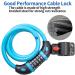 4ft Coiled Bike Cable Lock with Mounting Bracket - Resettable Combination, 1/2 Inch Diameter (Blue) - Buy Online on GoSupps.com