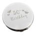 Silver Finish Engraved 50th Birthday Round Compact Mirror with Butterflies Great Idea for Birthday Gift Friends Presents Gifts