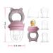 Baby Fruit Food Feeder Pacifier - Teething Toy for 3-24 Months | 6 Silicone Pouches | Piggy Handle 2-Pack | Toddlers & Kids & Babies | Pink & Gray - Buy Online on GoSupps.com