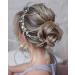 Unicra Bridal Wedding Hair Vine Silver Flower Hair Accessories Crystal Bridal Vines Headpiece for Women and Girls